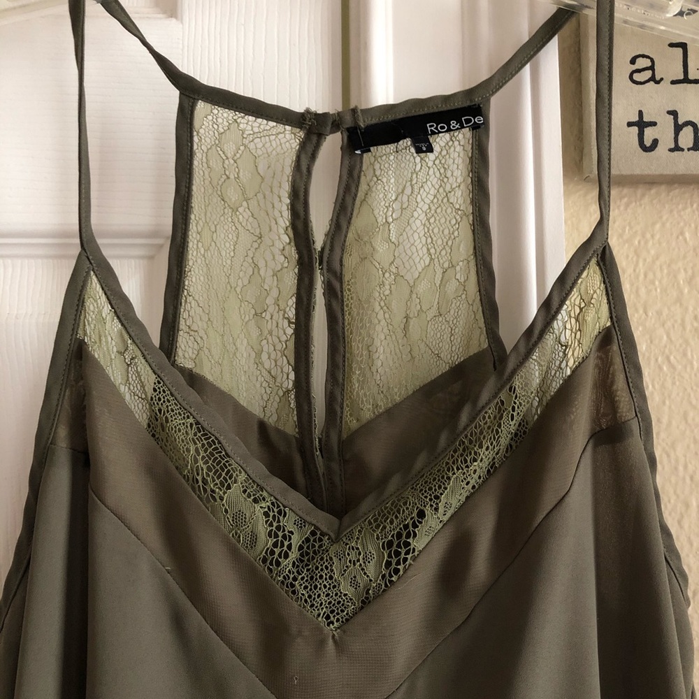 Olive green high-low tank